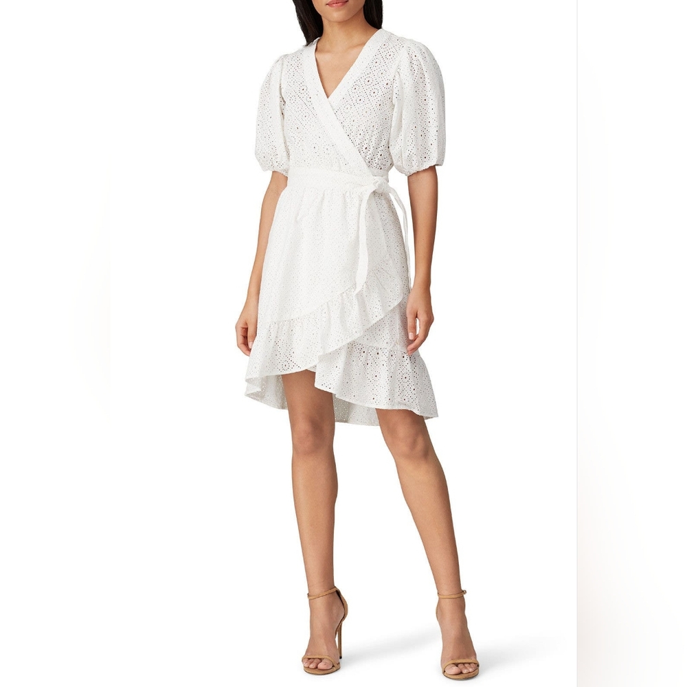 SCOTCH & SODA White Eyelet Wrap Dress Size XL Cottagecore‎ LWD